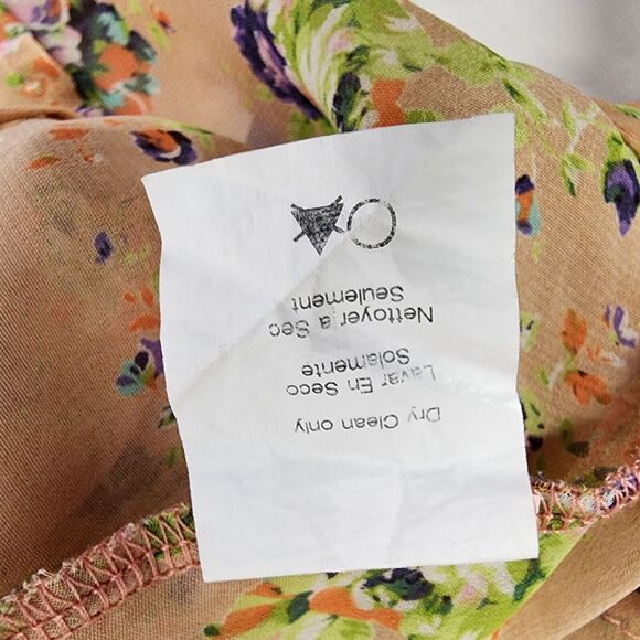 Lush Womens Tank Top Small Floral Swing Sheer High Low Keyhole Orange Purple - Picture 9 of 9